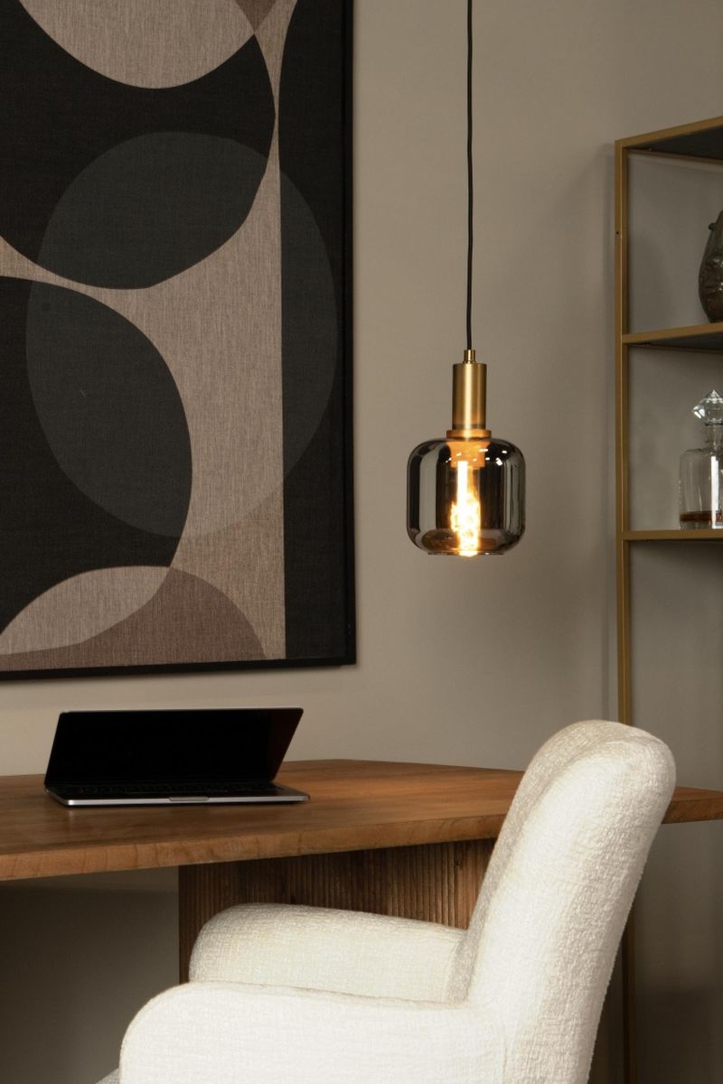 Lucide JOANET - Závesné svietidlo - Ø 16 cm - 1xE27 - Smoke Grey